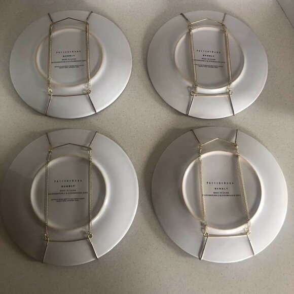 Y2K Complete Set of 4 French Bubbly Champagne Porcelain Plates from Pottery Barn - Picture 2 of 6